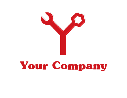wrench on letter Y logo