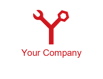 wrench on letter Y logo