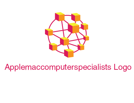 cubes and lines sphere communication logo