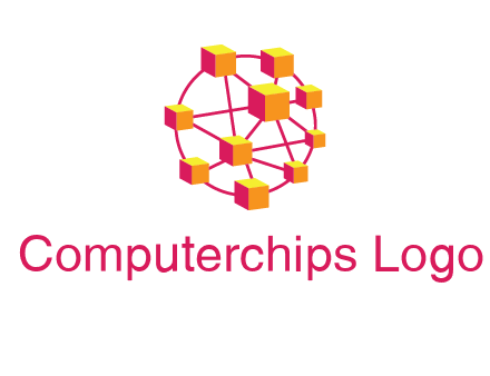 cubes and lines sphere communication logo