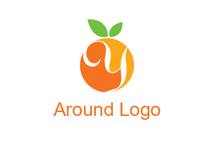 letter Y in orange fruit logo