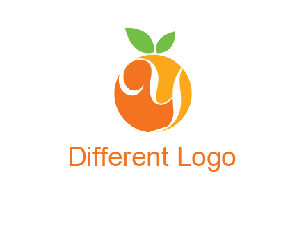 letter Y in orange fruit logo