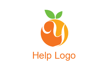 letter Y in orange fruit logo