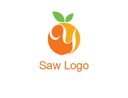 letter Y in orange fruit logo