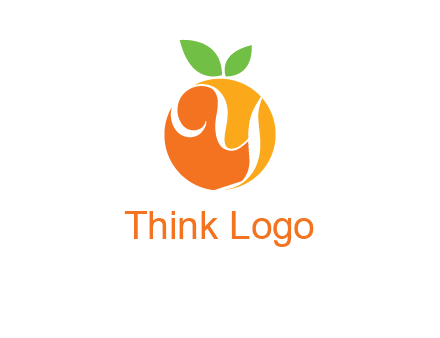 letter Y in orange fruit logo
