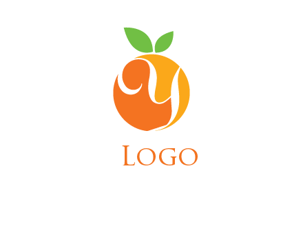 letter Y in orange fruit logo