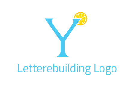 letter Y looking like glass with lemon