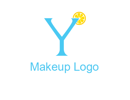 letter Y looking like glass with lemon