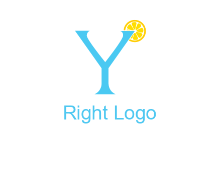 letter Y looking like glass with lemon