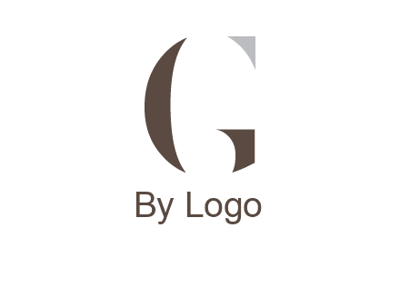 abstract shapes forming negative spacing letter G