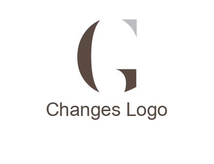 abstract shapes forming negative spacing letter G