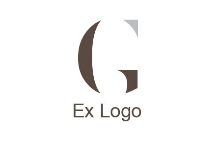 abstract shapes forming negative spacing letter G