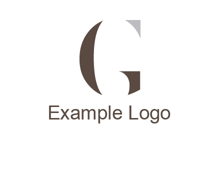 abstract shapes forming negative spacing letter G