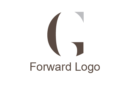 abstract shapes forming negative spacing letter G