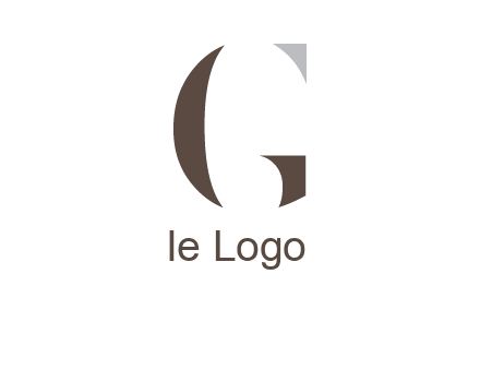 abstract shapes forming negative spacing letter G