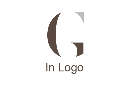 abstract shapes forming negative spacing letter G