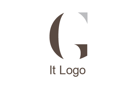 abstract shapes forming negative spacing letter G