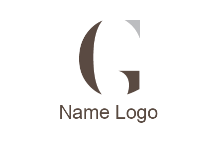 abstract shapes forming negative spacing letter G