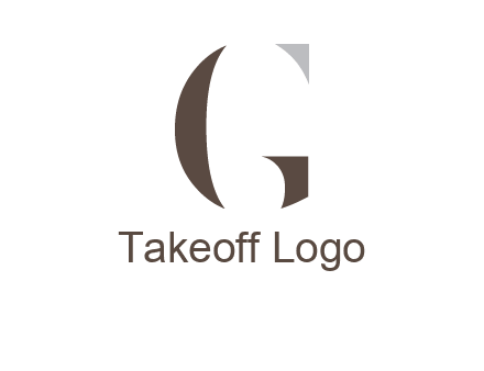 abstract shapes forming negative spacing letter G