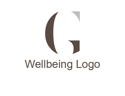 abstract shapes forming negative spacing letter G