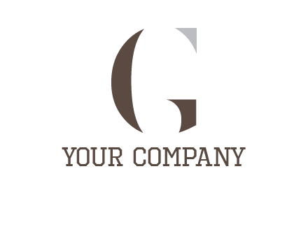 abstract shapes forming negative spacing letter G
