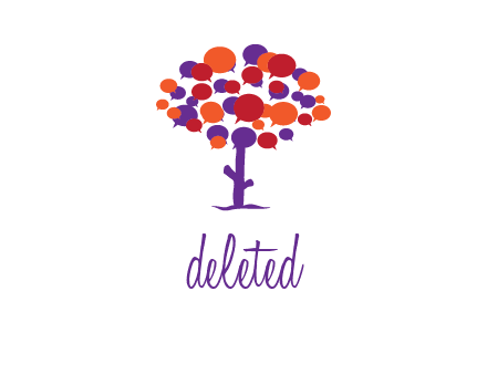speech bubbles tree communication logo