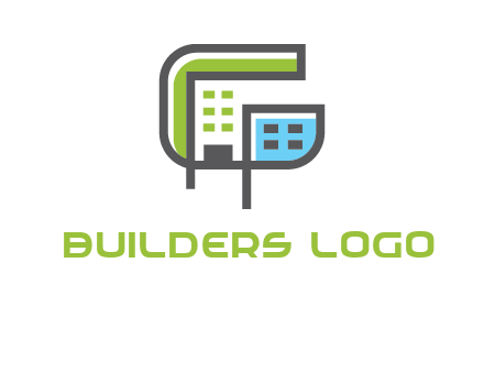 geometric letter g building logo