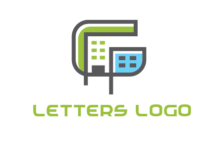 geometric letter g building logo