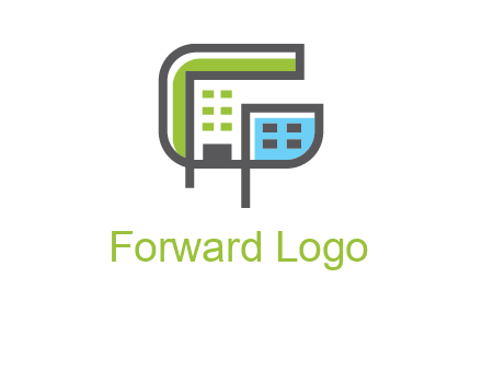 geometric letter g building logo