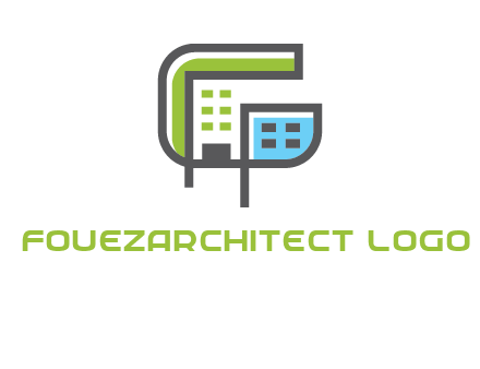 geometric letter g building logo
