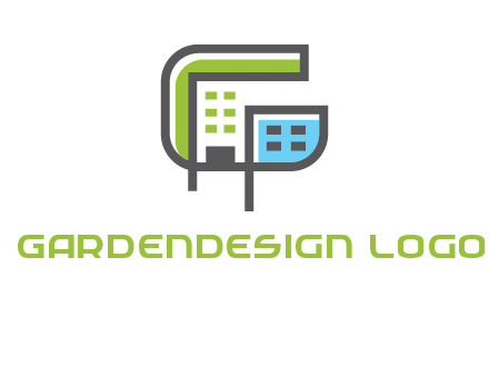 geometric letter g building logo