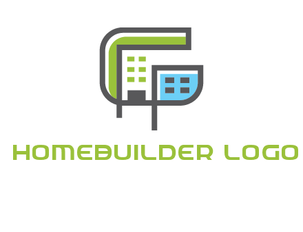 geometric letter g building logo