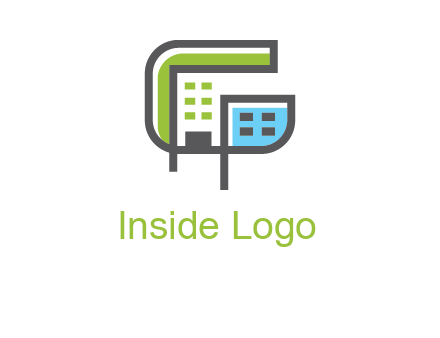 geometric letter g building logo