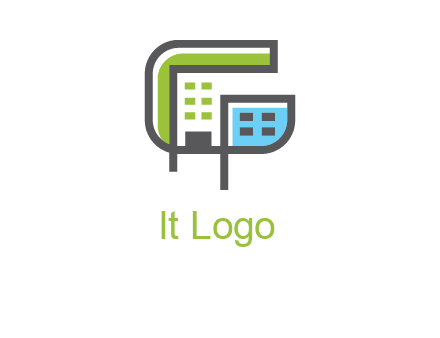geometric letter g building logo
