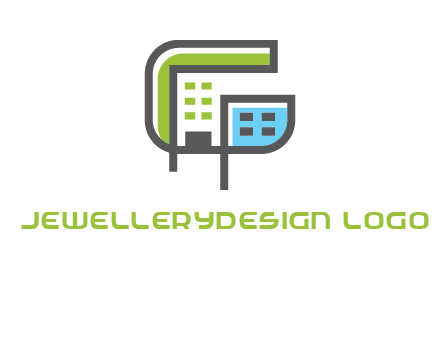 geometric letter g building logo
