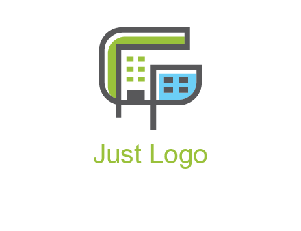 geometric letter g building logo