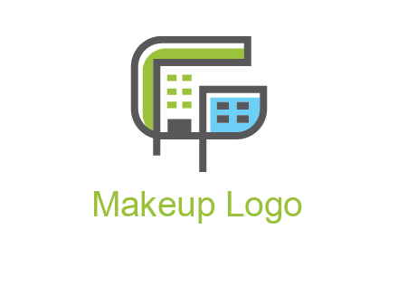 geometric letter g building logo
