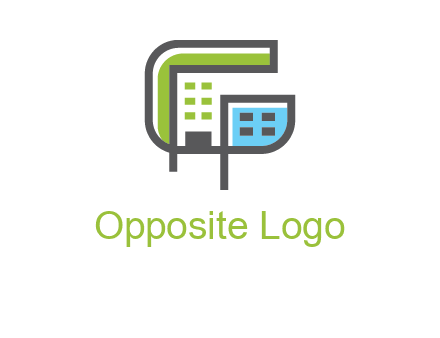 geometric letter g building logo