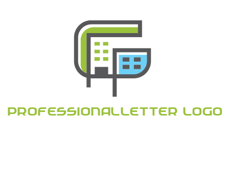 geometric letter g building logo