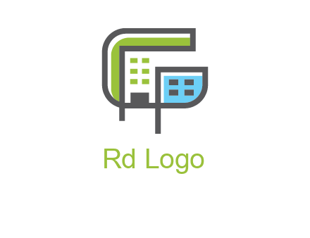 geometric letter g building logo