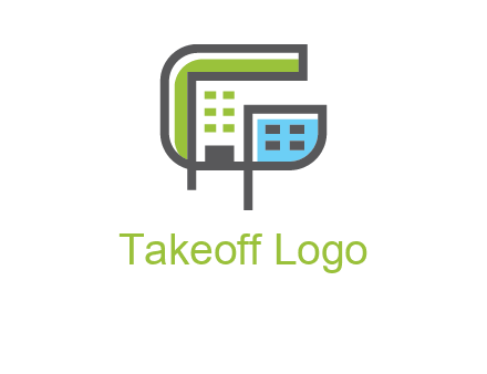 geometric letter g building logo