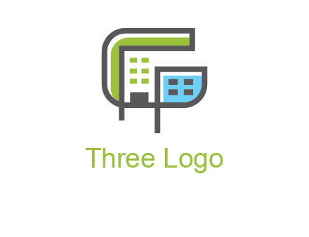 geometric letter g building logo