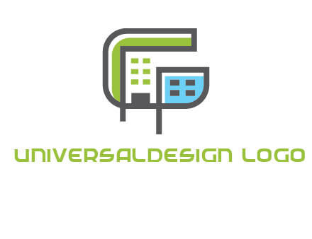 geometric letter g building logo