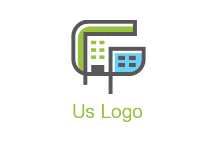 geometric letter g building logo
