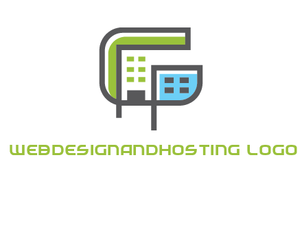 geometric letter g building logo