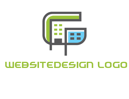 geometric letter g building logo