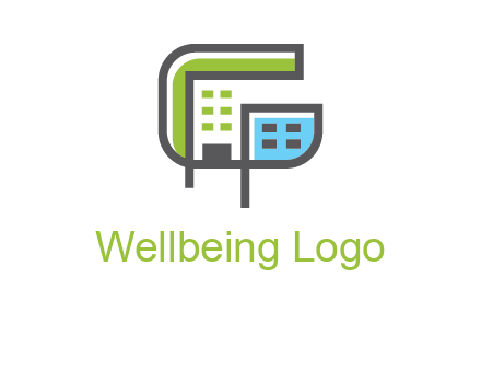 geometric letter g building logo