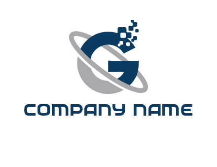 globe Letter G with pixels logo
