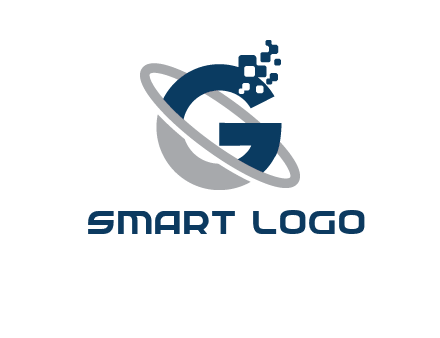 globe Letter G with pixels logo