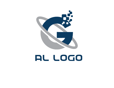 globe Letter G with pixels logo